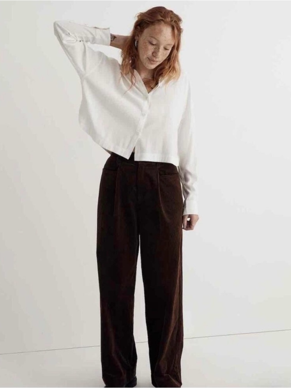 NWT Madewell Lusterweave Hartfield Crop Shirt in Lighthouse